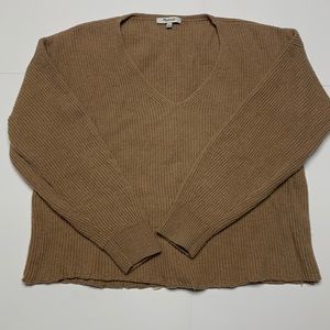 Madewell Tan V-Neck Sweater